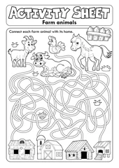 Acrylic prints For kids Activity sheet farm animals 1