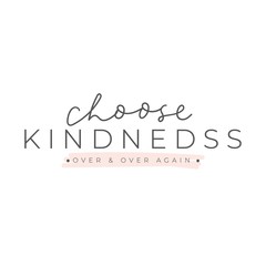 Choose kindness typography lettering card vector illustration. Over again flat style. Modern calligraphy. Minimalism and simplicity concept. Isolated on white background