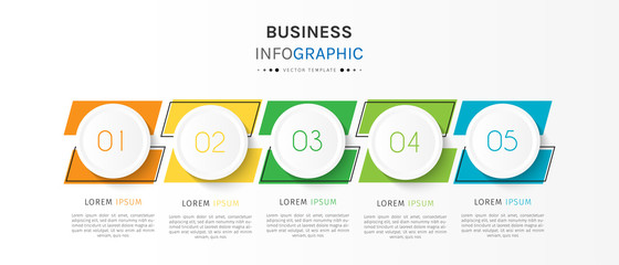 Business infographic element with options, steps, number vector template design