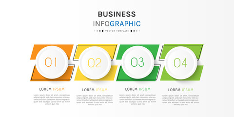 Business infographic element with options, steps, number vector template design