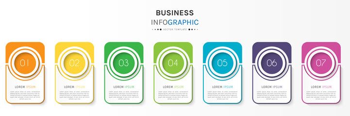 Business infographic element with options, steps, number vector template design