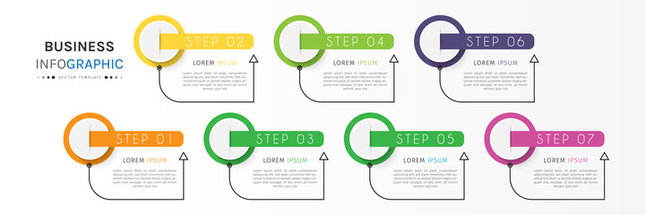 Business infographic element with options, steps, number vector template design
