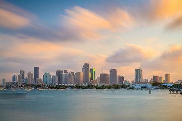 Fototapeta na wymiar Miami, Florida, USA Downtown Skyline on the Bay