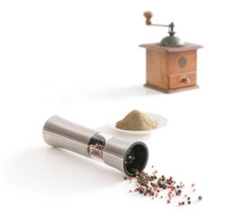 Mill for pepper on a white background