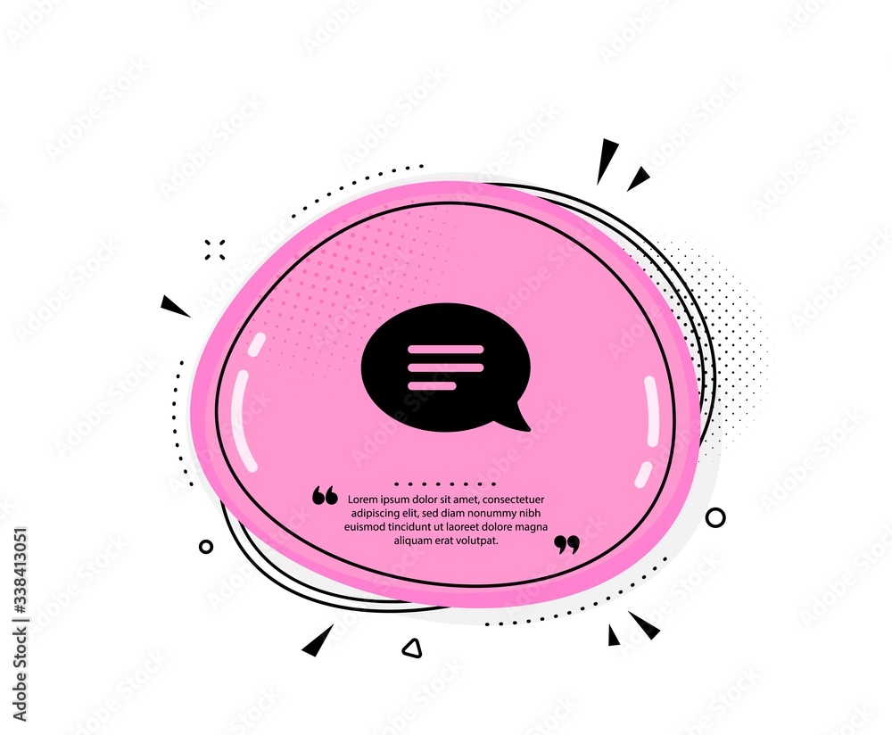 Poster chat icon. quote speech bubble. speech bubble sign. communication or comment symbol. quotation marks