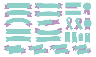 Minimal design, ribbon icons of various shapes, vector illustrations