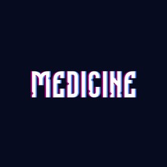 Medecin glitch inscription on dark blue background isolated, deformed and distorted for news, for blog. Coronavirus, Covid-19, stay home quarantine