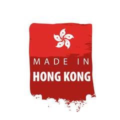 Hong Kong flag, vector illustration on a white background