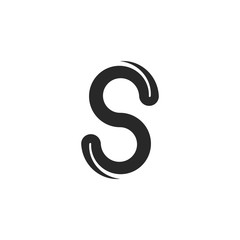 Monogram logo S letter initial, smooth curve minimal typography design mark, sleek monoline