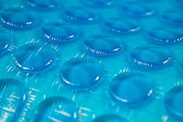 The cool gel pillow material. Abstract background hydrogel pillow cushions. Macro view texture....