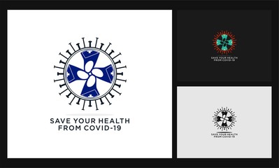 save your health concept design virus logo