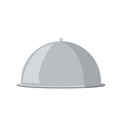 Cloche food plate vector illustration. Restaurant serving utensil.