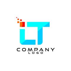 LT, TL, IT letter tech, ict, it logo design vector