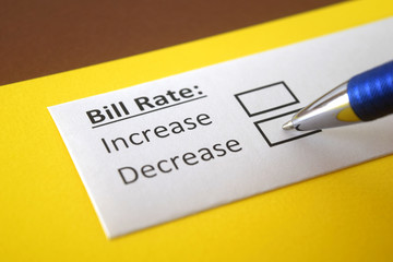 Obraz premium One person is answering question about bill rate.