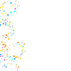 Rainbow Festive Confetti. Carnival Star Falling.