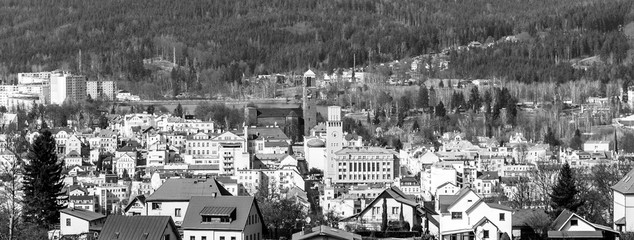 Jablonec nad Nisou - panoramic view of city. Czech Republic