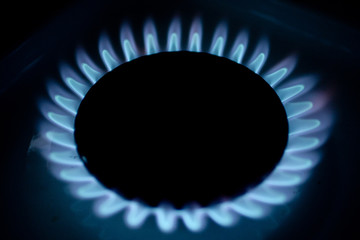 Flamme bleu d'un systeme au gaz