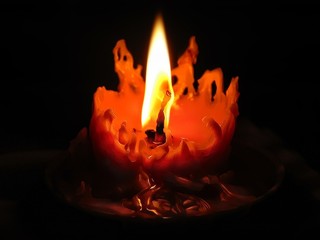 Close Up Of Burning Candle