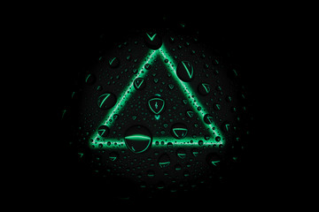 green treble clef in triangle
