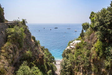 Fototapeta na wymiar View to the beach Bagni d'Arienzo, Amalfi Coast, Italy