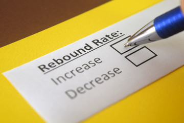Fototapeta premium One person is answering question about rebound rate.