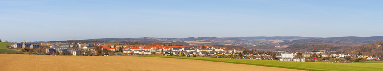Fototapeta na wymiar Panorama von Schneeberg im Erzgebirge, Sachsen