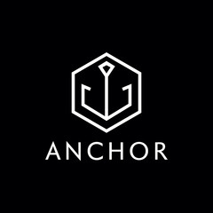 Anchor logo design vector template with Modern Line Concept style.