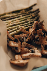 Grilled mushrooms spargel delicious 