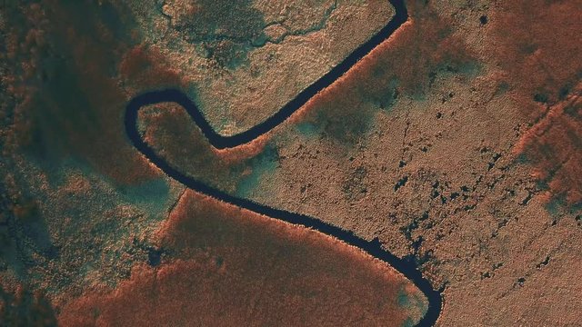 Aerial shot - The River Seret in west part of Ukraine