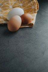 Closeup egg with grey background