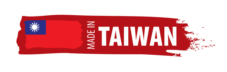 Taiwan flag, vector illustration on a white background