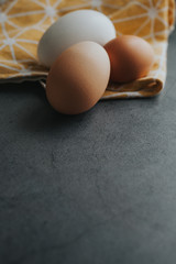 Closeup egg with grey background