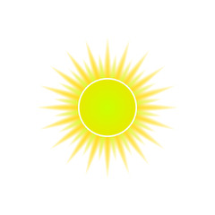 Sun icon for weather design. Vector logo