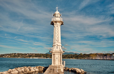 Paquis lighthouse in Geneva.