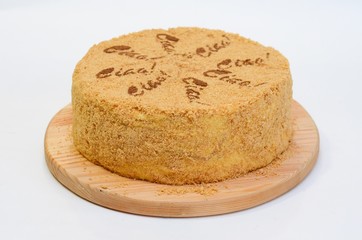Cake on a white background