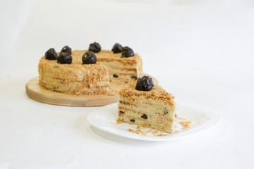 Cake on a white background