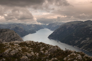 Lysefjord from the path to Preikestolen in Norway