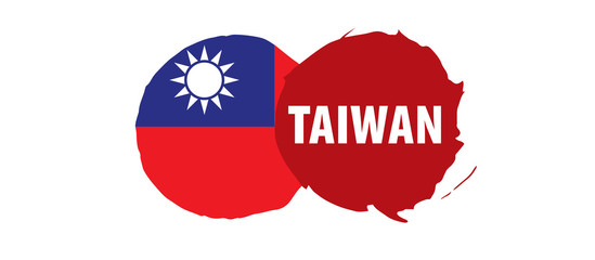 Taiwan flag, vector illustration on a white background
