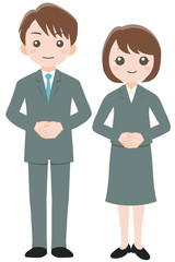 スーツ姿の男女