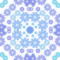 Colorful symmetrical flower illustration background