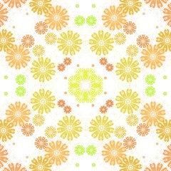 Colorful symmetrical flower illustration background