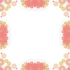 Colorful flower frame background for greating card design
