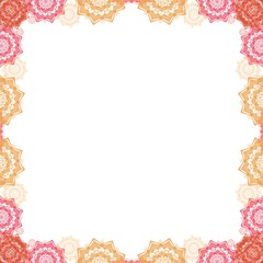 Colorful mandala frame illustration. Perfect for card design pattern