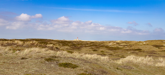Fototapeta na wymiar dunes with small lighthouse