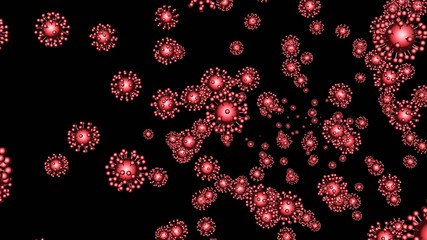 増殖する不気味なウイルス、３Dレンダリング © v_0_0_v