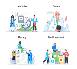 Healthcare, modern medicine treatment, expertize, diagnostic set
