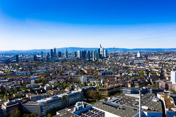 Aerial view, Frankfurt skyline, Commerzbank, Sachsenhausen, Hesse, Germany