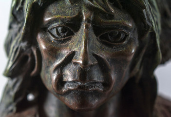 An expression of an old american native indian