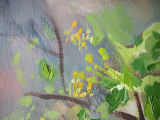 Spring fresh colours background. Abstract hand painted wallpaper.