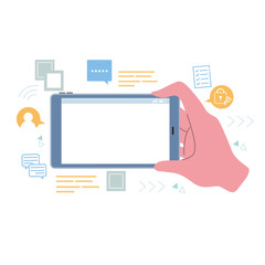 テクノロジーイメージ　スマートフォン　イラスト
